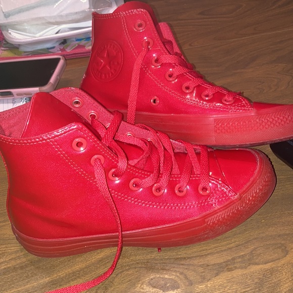 Red High Top Converse - Picture 2 of 6